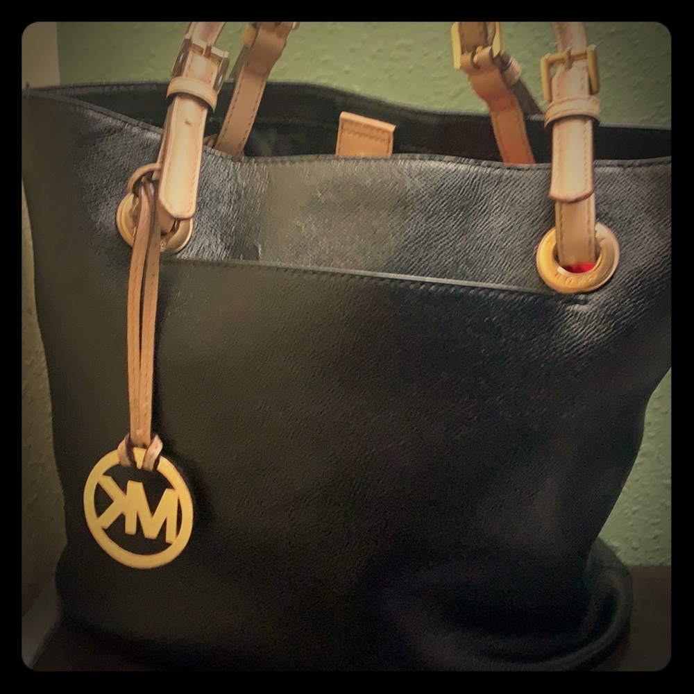 genuine black leather michael kors purse